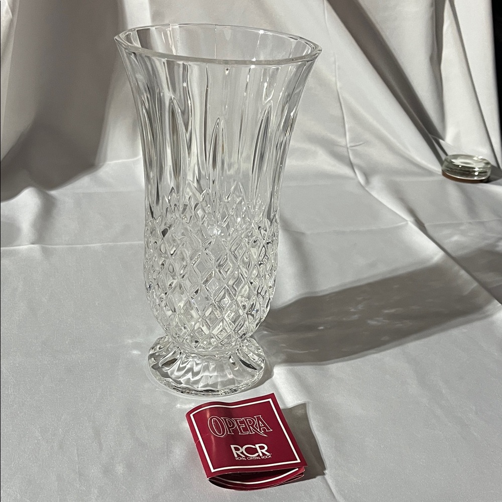 Crystal Vase by Royal Crystal Rock- Elegant Clear Design- Opera Collection